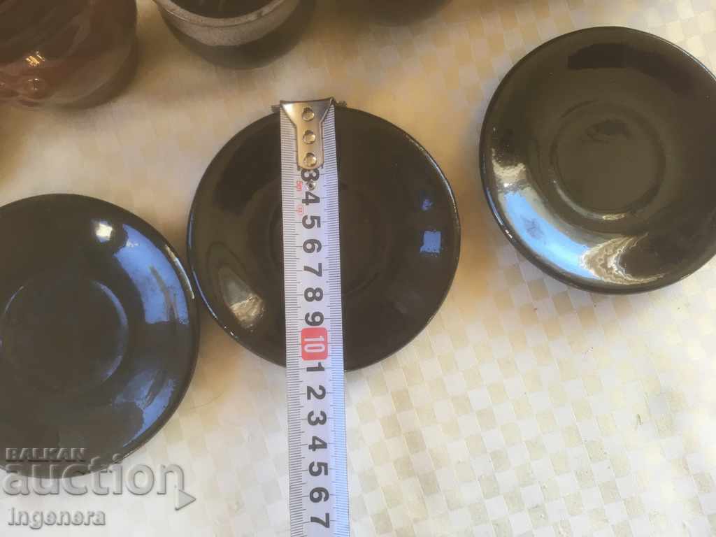 TROYAN CERAMICS FROM THE 70'S CUP PLATES DIFFERENT FOR COLLECTION - 5