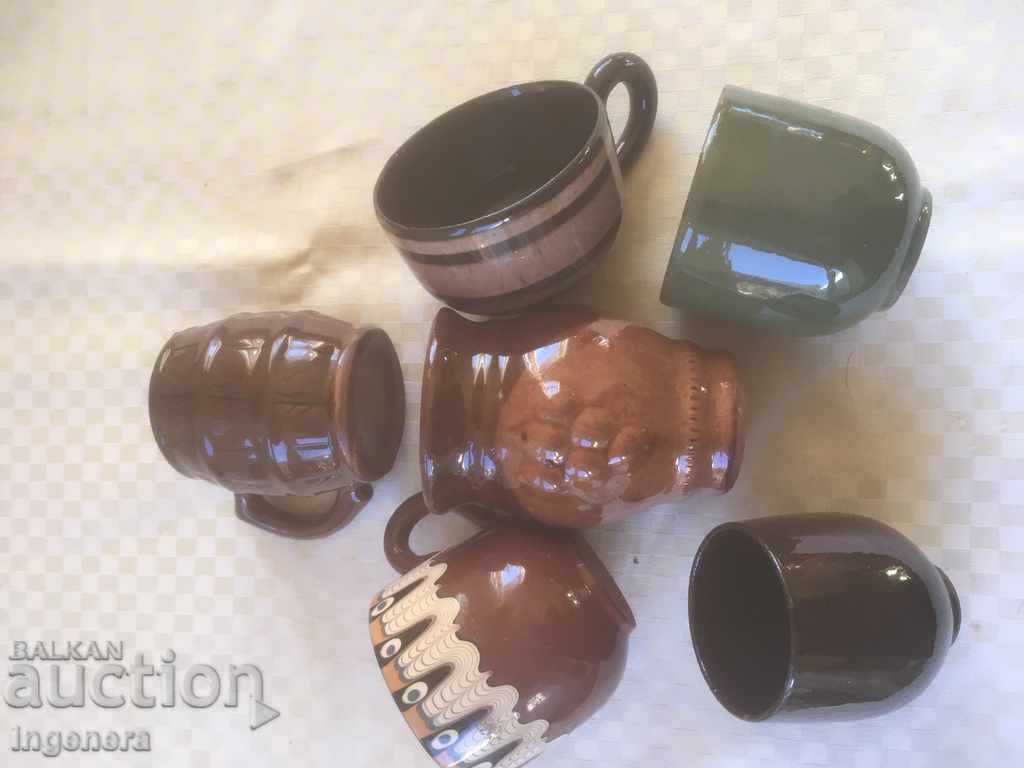 ТРОЯНСКА КЕРАМИКА ОТ 70-ТЕ ЧАША ВИНО КАФЕ РАЗЛИЧНИ-6 БР с цена 6.00 лв. | € 3.07 ТРОЯНСКА КЕРАМИКА ОТ 70-ТЕ ЧАША ВИНО КАФЕ РАЗЛИЧНИ-6 БР с цена 6.00 лв. | € 3.07