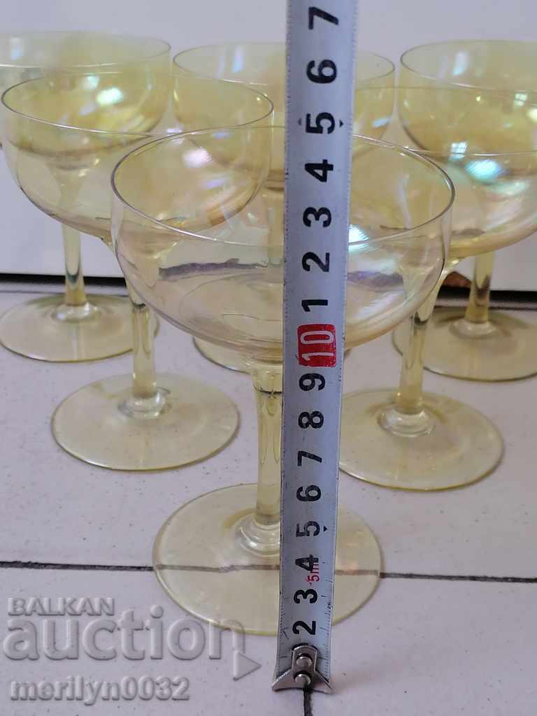 Delivery of Beautiful champagne glass set, 6 pieces, 60s, People's Republic of Bulgaria Delivery of Beautiful champagne glass set, 6 pieces, 60s, People's Republic of Bulgaria
