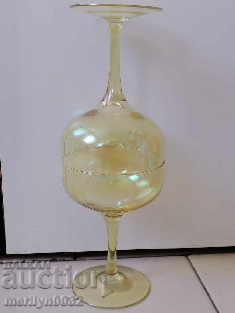 Beautiful champagne glass set, 6 pieces, 60s, People's Republic of Bulgaria - 6 Beautiful champagne glass set, 6 pieces, 60s, People's Republic of Bulgaria - 6