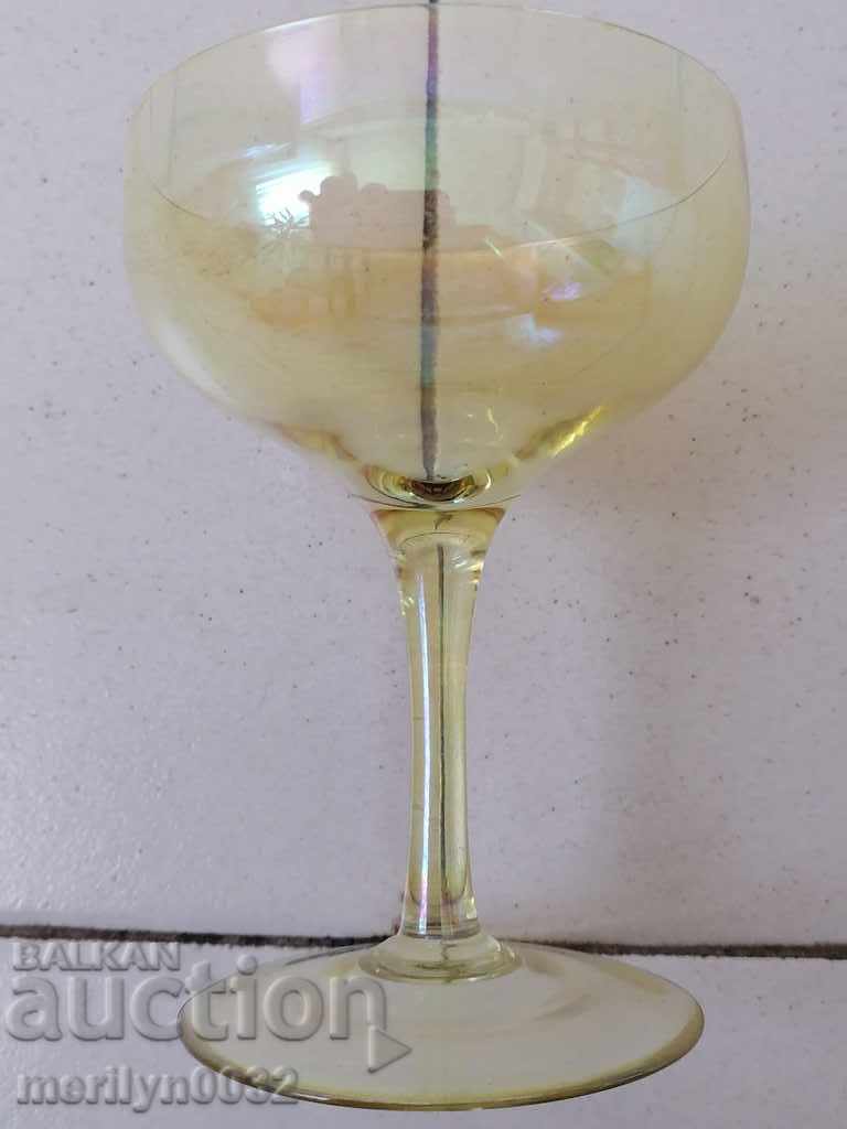 Beautiful champagne glass set, 6 pieces, 60s, People's Republic of Bulgaria - 7 Beautiful champagne glass set, 6 pieces, 60s, People's Republic of Bulgaria - 7