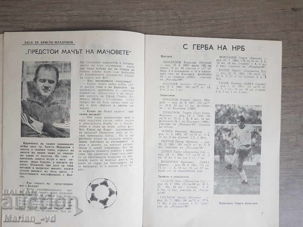 Παράδοση Πρόγραμμα ποδοσφαίρου Βουλγαρία-Βέλγιο 1987 Παράδοση Πρόγραμμα ποδοσφαίρου Βουλγαρία-Βέλγιο 1987
