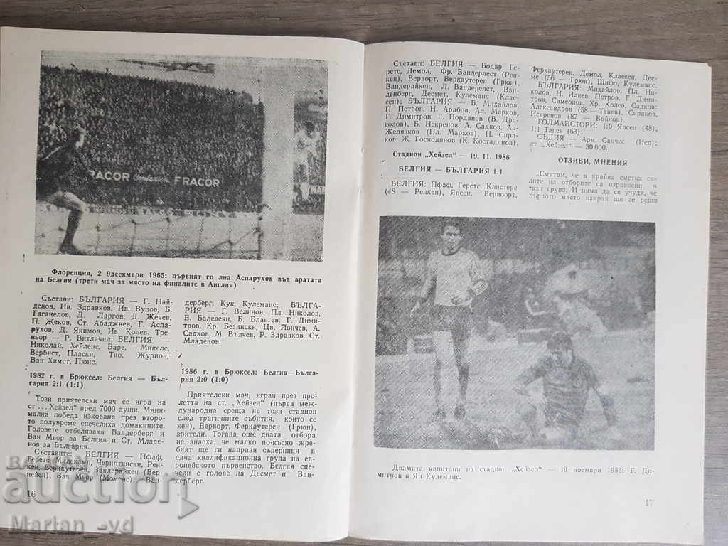 Πρόγραμμα ποδοσφαίρου Βουλγαρία-Βέλγιο 1987 - 5 Πρόγραμμα ποδοσφαίρου Βουλγαρία-Βέλγιο 1987 - 5
