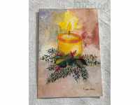CHRISTMAS MOTIF CARD PAINTED BY THE MOUTH AUTHOR ROSMARY WEBER