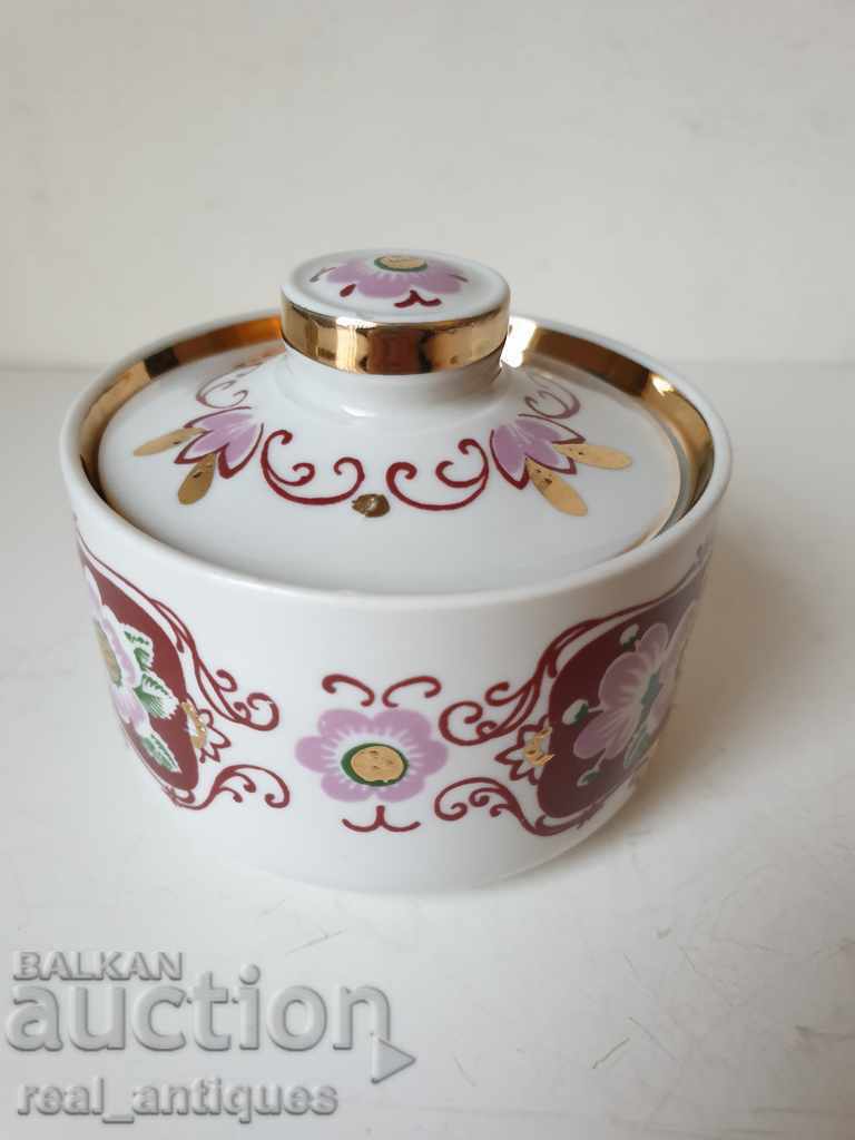 Old porcelain sugar bowl with price 32.00 BGN | € 16.36 Old porcelain sugar bowl with price 32.00 BGN | € 16.36