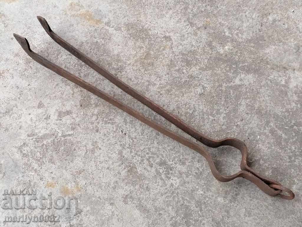 Old tongs, dilaf, wrought iron - 7