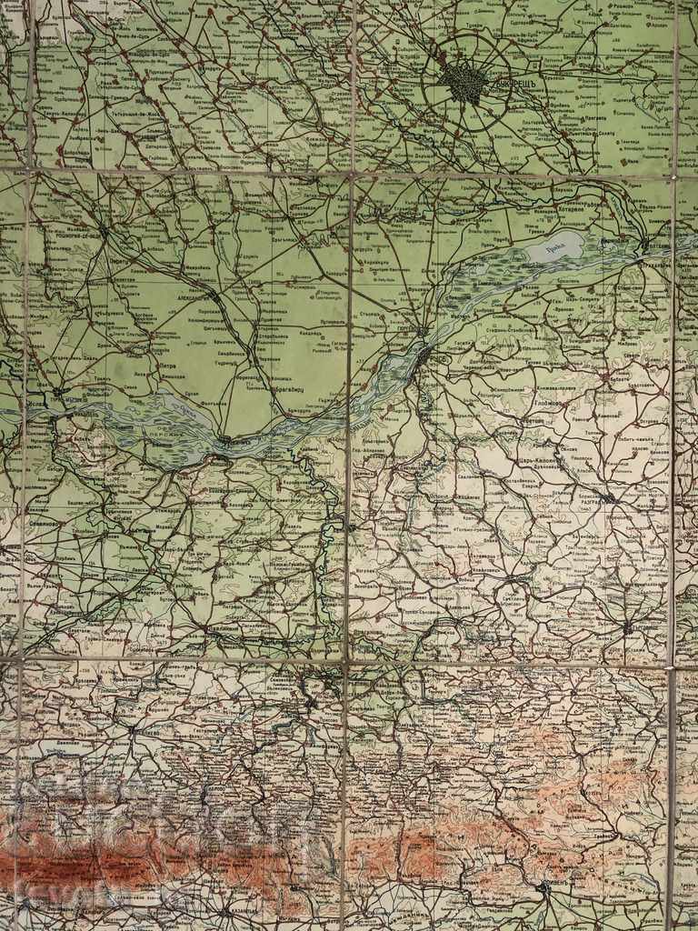 Auction 1943 Military map of Bucharest, World War II Auction 1943 Military map of Bucharest, World War II