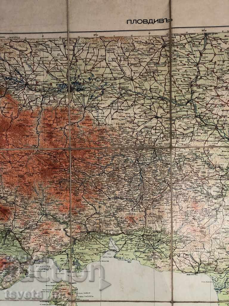 Auction 1943 Military map of Plovdiv, World War II Auction 1943 Military map of Plovdiv, World War II