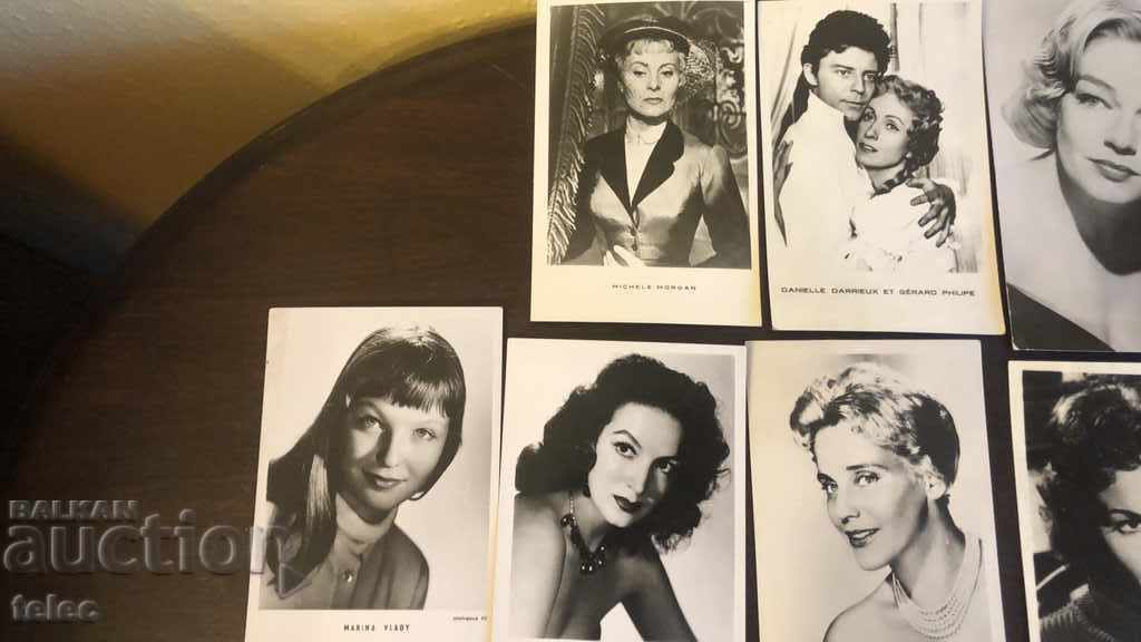 Σετ 18 φωτογραφιών - καρτ ποστάλ γαλλικών κινηματογραφικών αστέρων με τιμή € 10.00 | 19.56 BGN Σετ 18 φωτογραφιών - καρτ ποστάλ γαλλικών κινηματογραφικών αστέρων με τιμή € 10.00 | 19.56 BGN