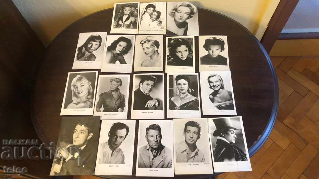 Set of 18 photos - cards of French movie stars