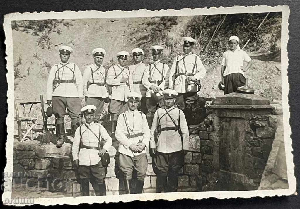 1841 Kingdom of Bulgaria officers near a fountain in the 1930s