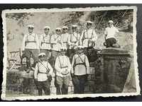 1841 Kingdom of Bulgaria officers near a fountain in the 1930s