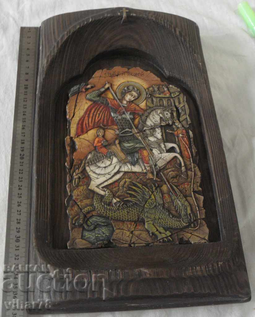 Delivery of ICON-WOOD CARVING-SAINT GEORGE