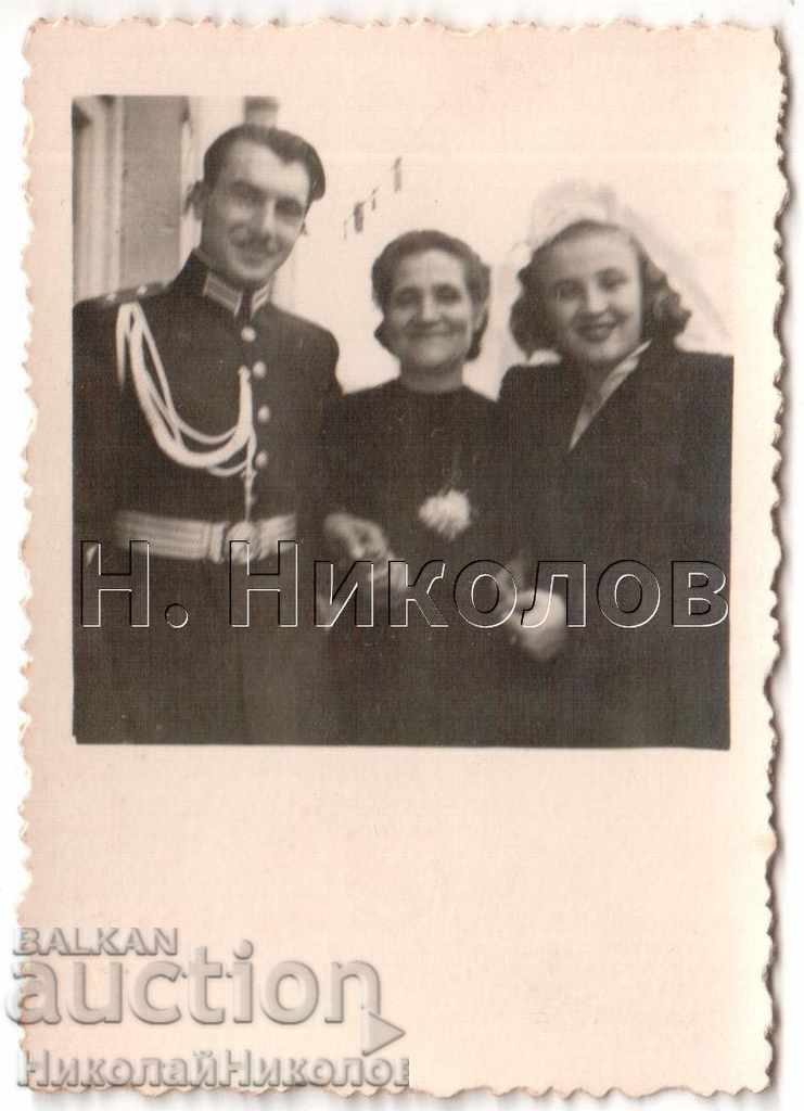 SMALL OLD PHOTO MILITARY OFFICER WEDDING A727 SMALL OLD PHOTO MILITARY OFFICER WEDDING A727
