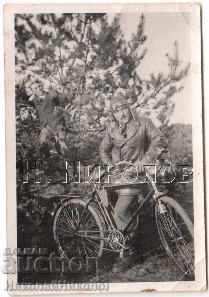 1940 LITTLE OLD PHOTO VEOSIPED JACHETA DE PIELE BĂRBAȚI A740