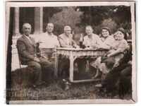 SMALL OLD PHOTO APERITIF AT OUTDOOR TABLE A744