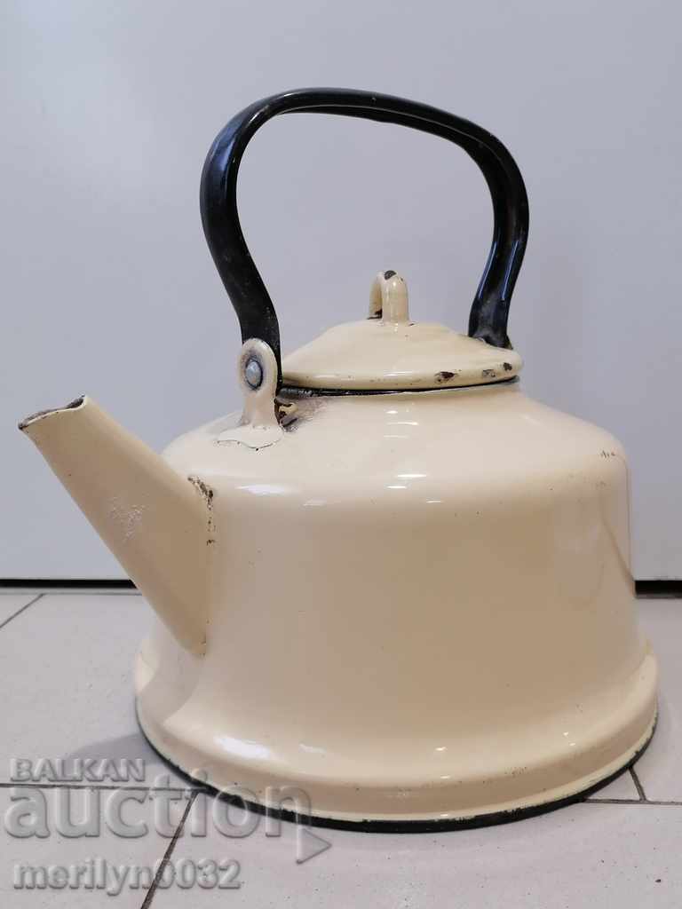 Enameled teapot from the Sotsa, a vessel with enamel, USSR - 5