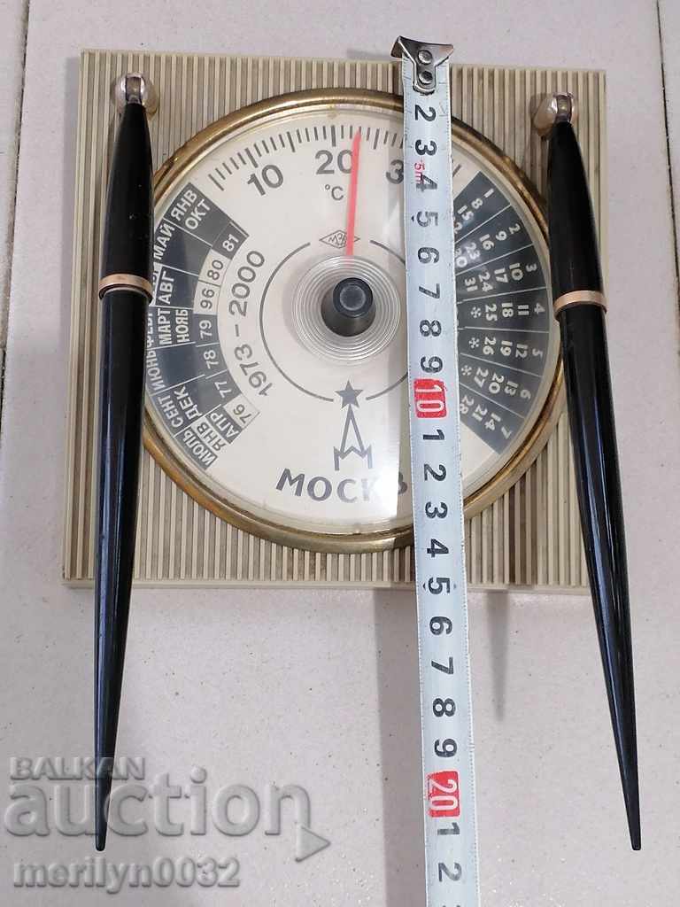 Pen holder pen thermometer calendar Moscow USSR - 6 Pen holder pen thermometer calendar Moscow USSR - 6