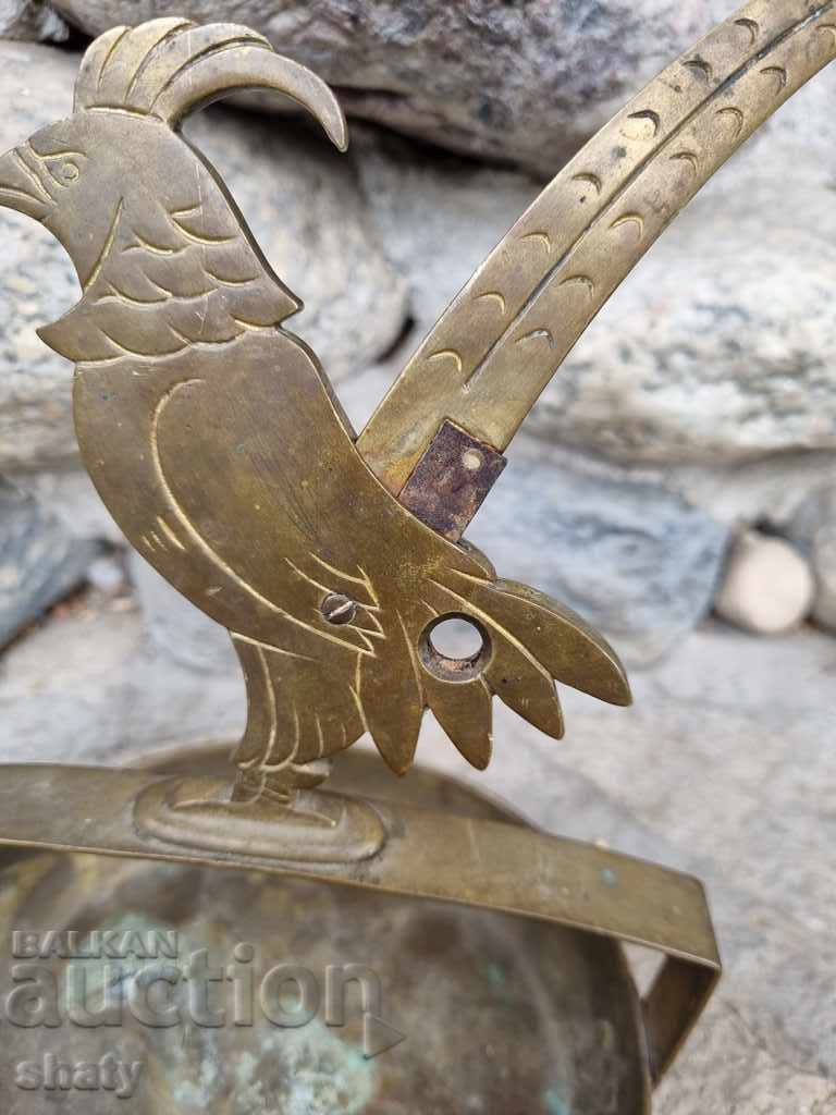 Auction Brass ashtray with cigarette cutter. Auction Brass ashtray with cigarette cutter.