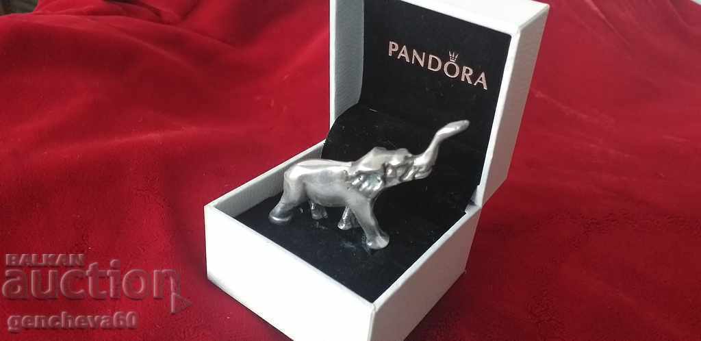 Miniature figure of an elephant for luck / silver