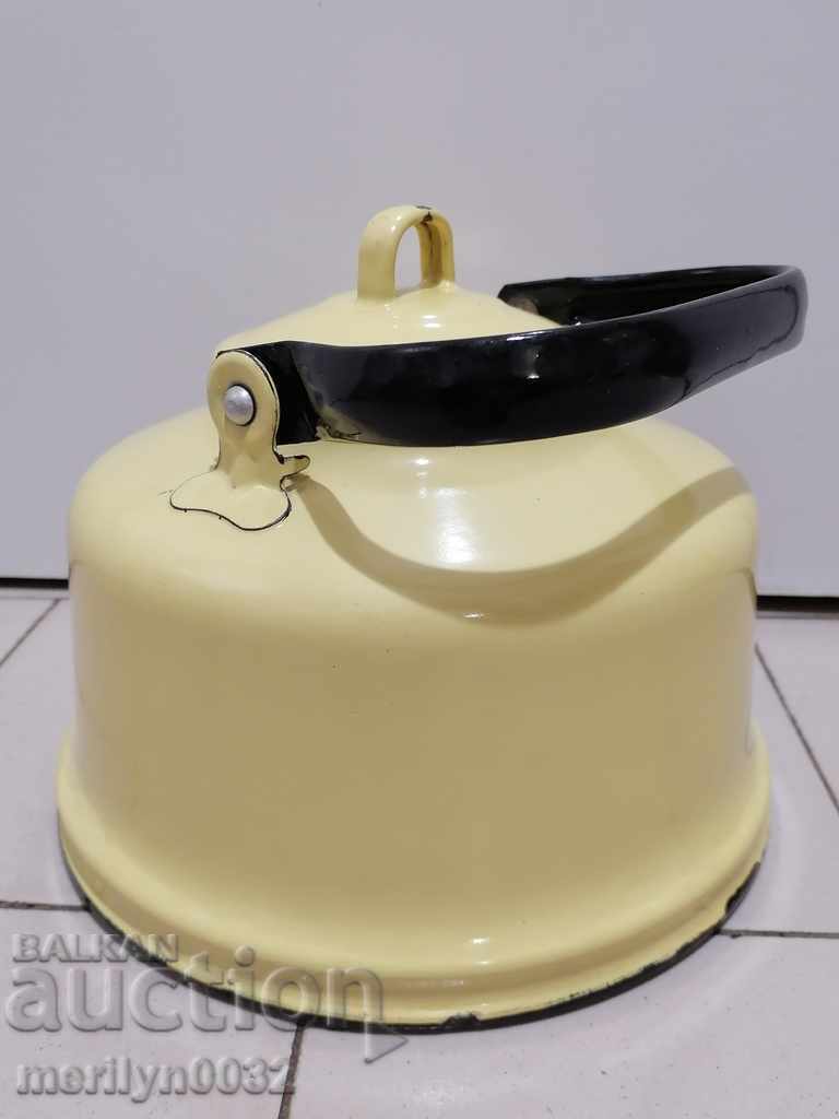 Enameled teapot from the Sotsa, a vessel with enamel, USSR - 5