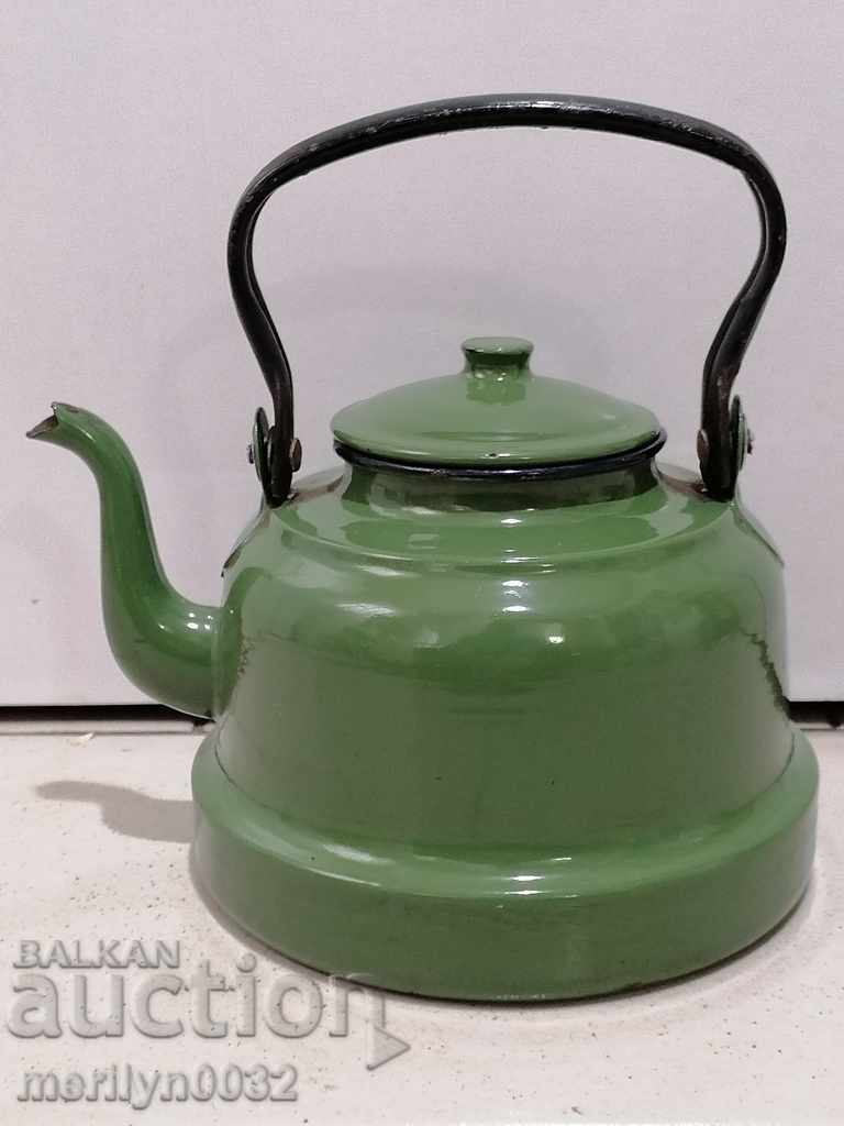 Enameled teapot, soup with enamel, Bulgaria with price 44.00 BGN | € 22.50 Enameled teapot, soup with enamel, Bulgaria with price 44.00 BGN | € 22.50