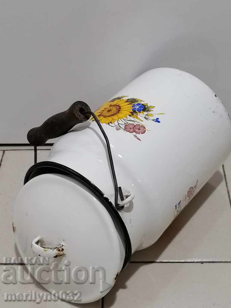 Soc pitcher enamel lid metal cup pitcher enameled dish - 7