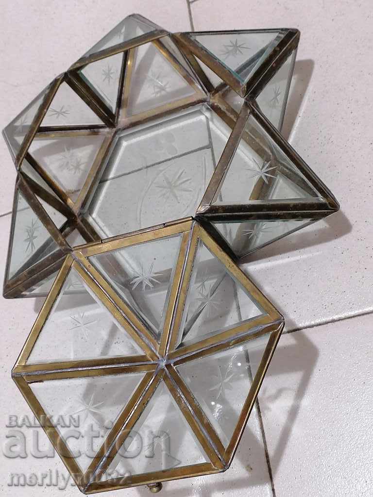 Glass Jewish bonbonniera crystal 19th century chic dish - 7 Glass Jewish bonbonniera crystal 19th century chic dish - 7