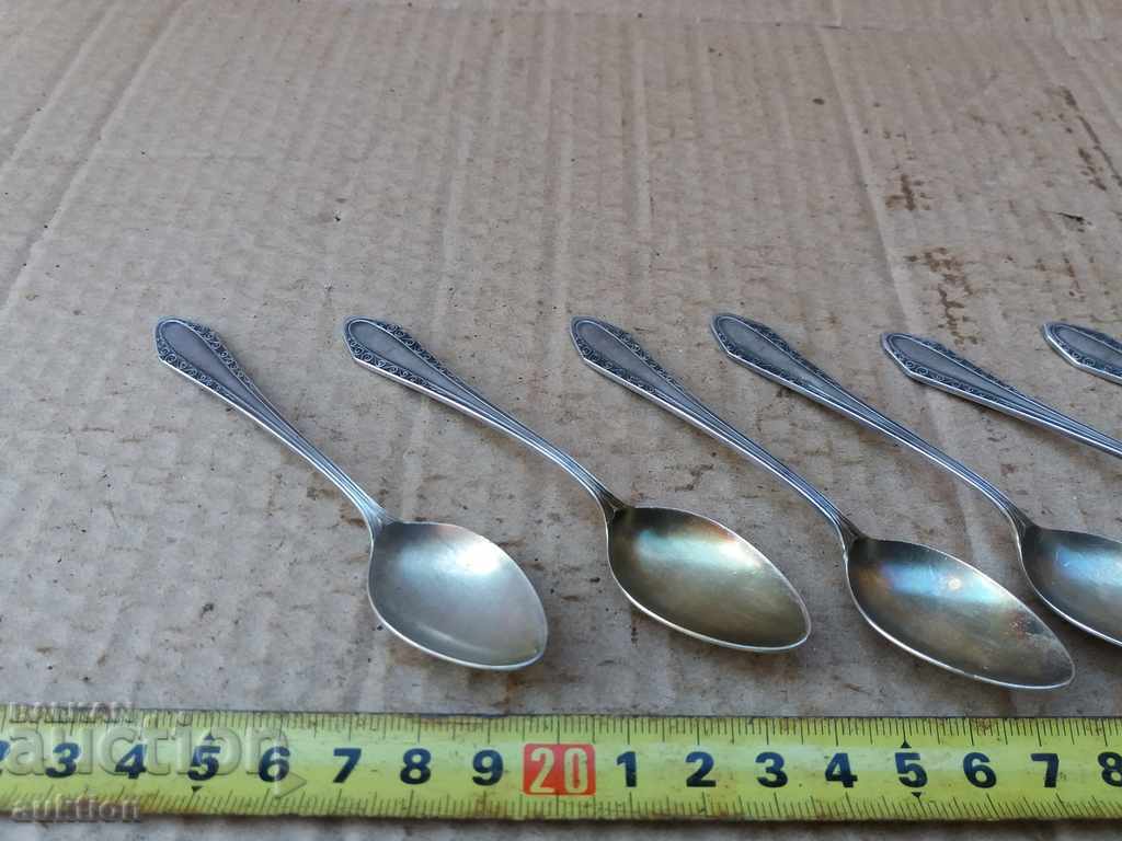 Licitație SET 6 BUCĂȚI LINGURI DE CEAI GROS ARGINTII CU MARCĂ