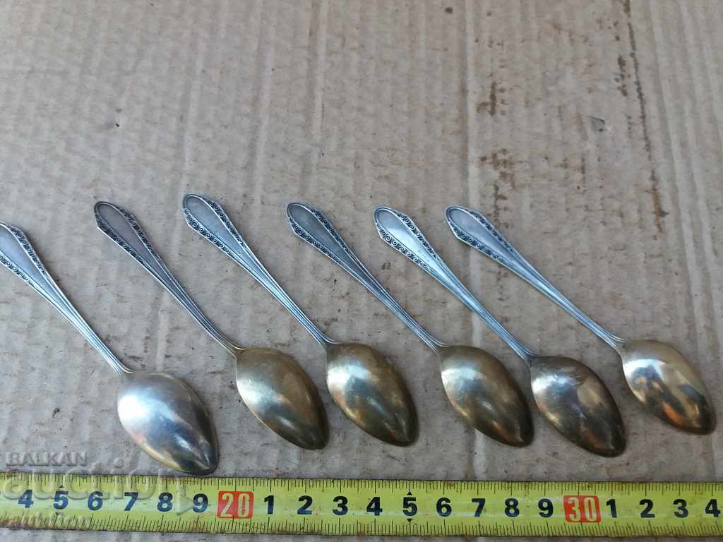 SET 6 BUCĂȚI LINGURI DE CEAI GROS ARGINTII CU MARCĂ - 5