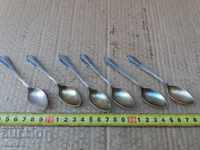 SET OF 6 PIECES THICKLY SILVERED TEA SPOONS WITH MARK