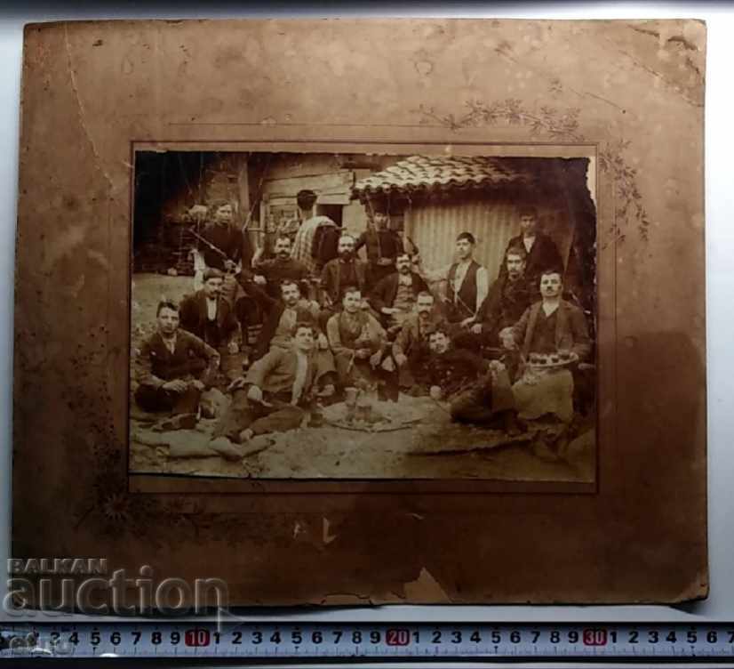 1893 OLD PHOTO CARDBOARD, PLOVDIV, FOOD, REVOLVER, COMMITTEE with price 155.00 BGN | € 79.25