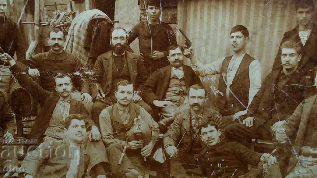 Auction  1893 OLD PHOTO CARDBOARD, PLOVDIV, FOOD, REVOLVER, COMMITTEE