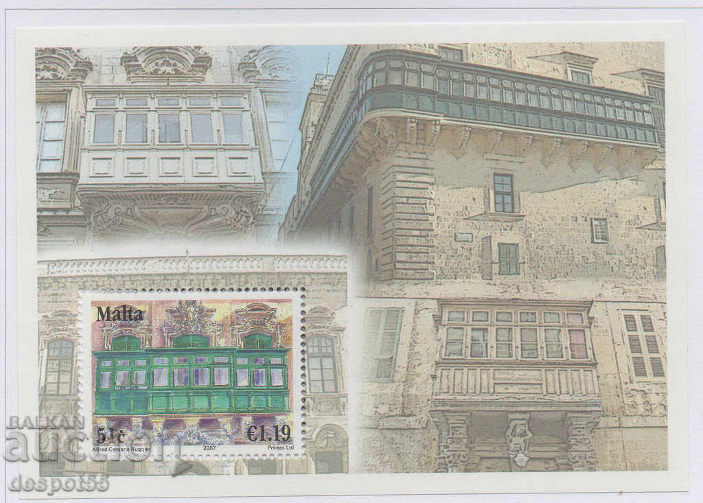 2007. Малта. Малтийски балкони. Блок.