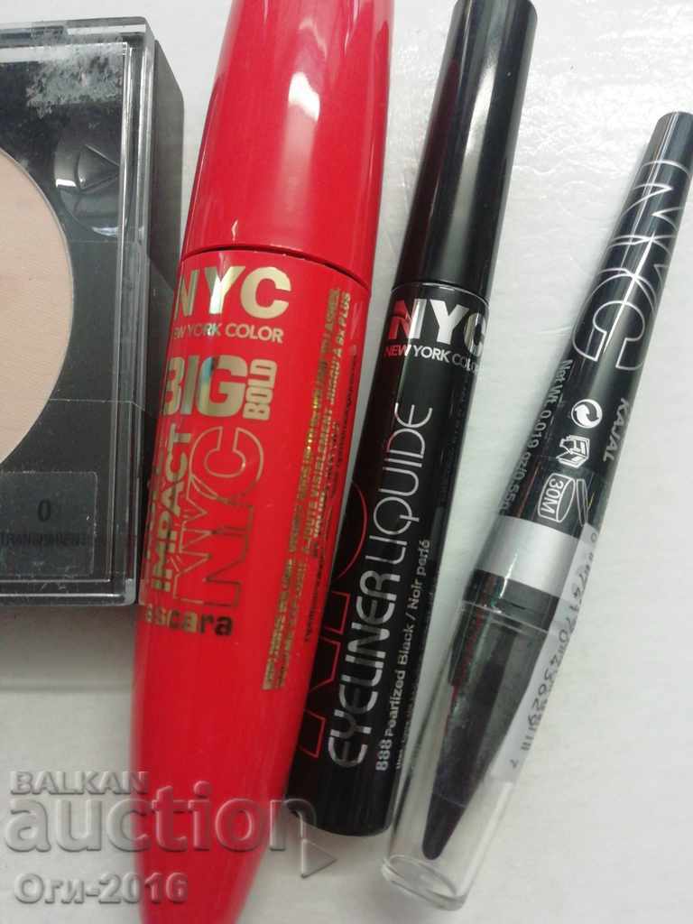 LOT mascara, eyeliner, pencil NYC NEW YORK COLOR BIG BOLD with price 19.00 BGN | € 9.71 LOT mascara, eyeliner, pencil NYC NEW YORK COLOR BIG BOLD with price 19.00 BGN | € 9.71