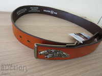 New men's leather belt from Mongolia, brown, 110 cm