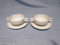 Porcelain set-cups, bought with two handles Schonwald Germany