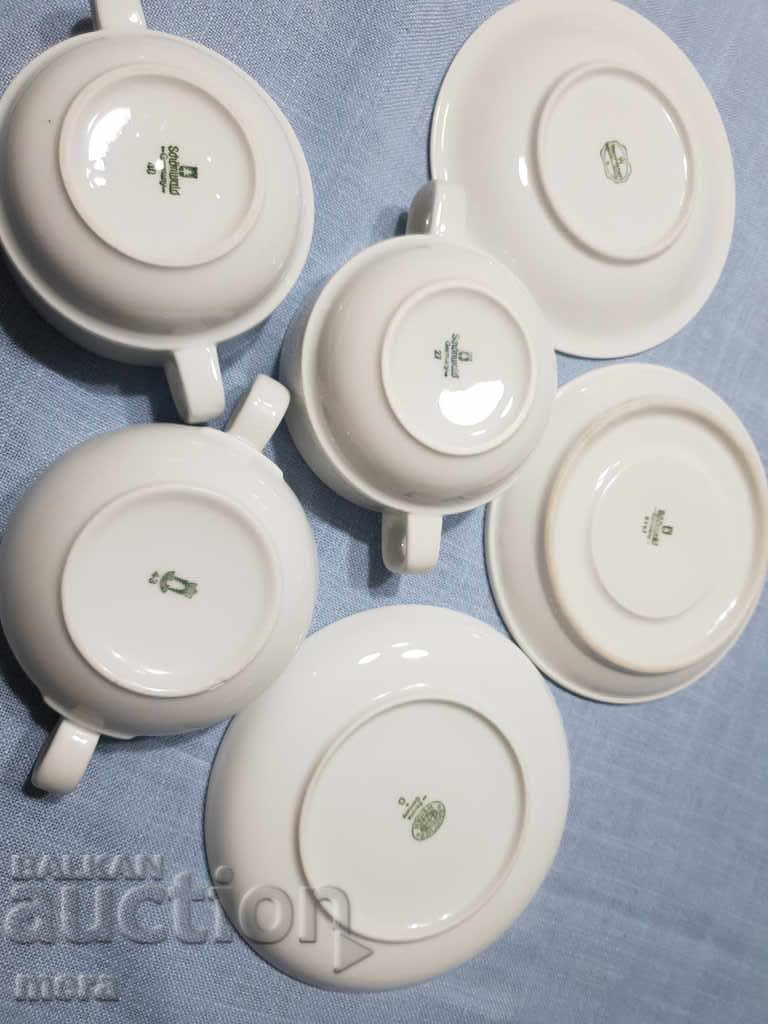 Porcelain set-cups, bought with two handles Schonwald Germany - 5