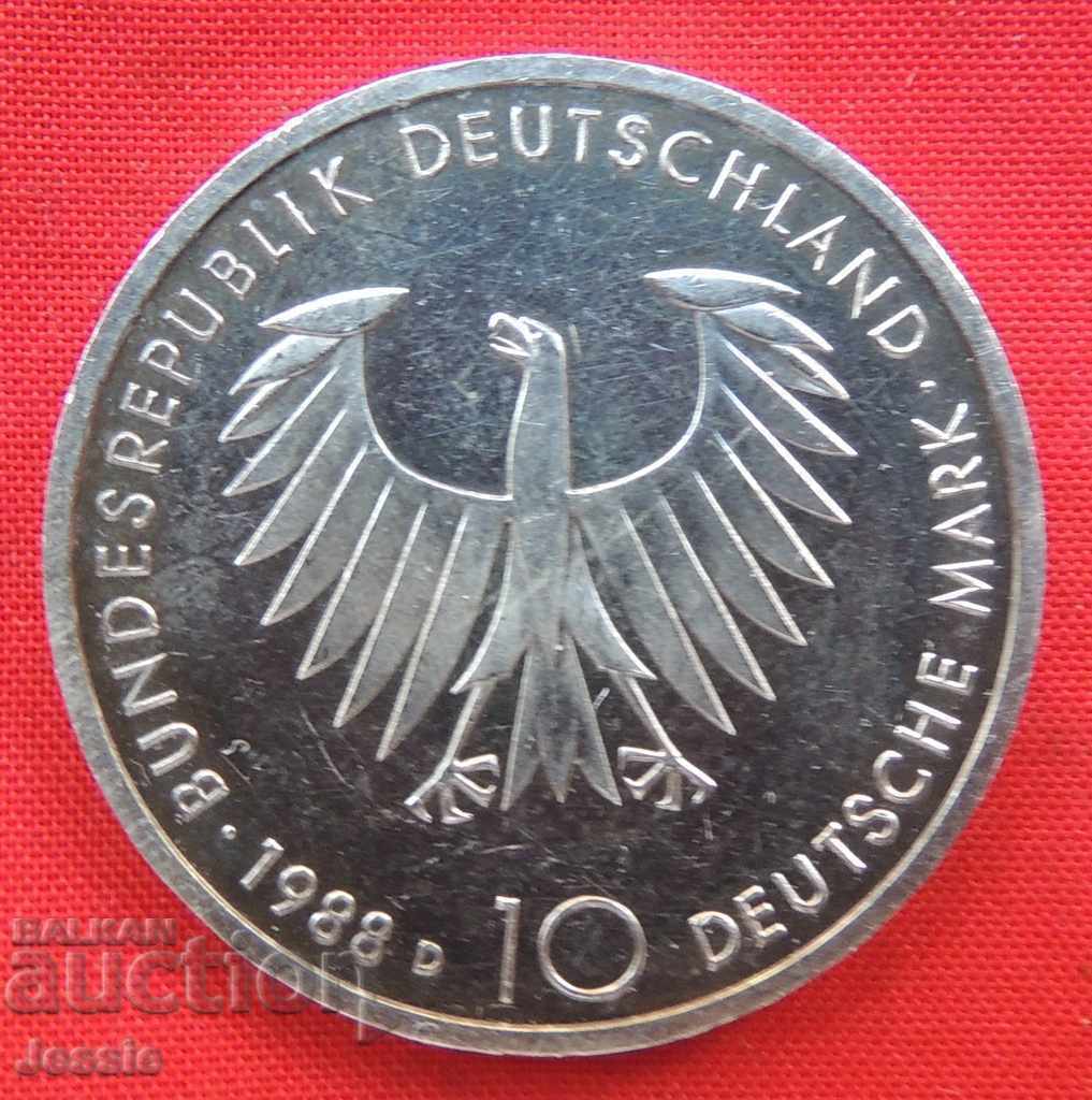 10 Timbre 1988 D Germania - AUNC