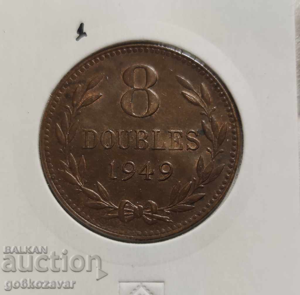 O. Guernsey 8 Dubal 1949 Top coin!