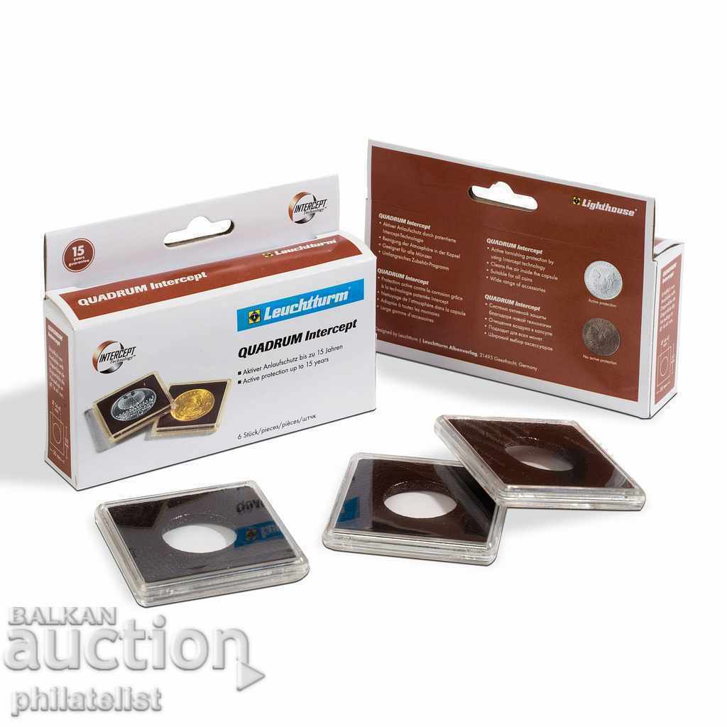 Delivery of Quadrum Intercept - 22 mm square coin capsule Delivery of Quadrum Intercept - 22 mm square coin capsule