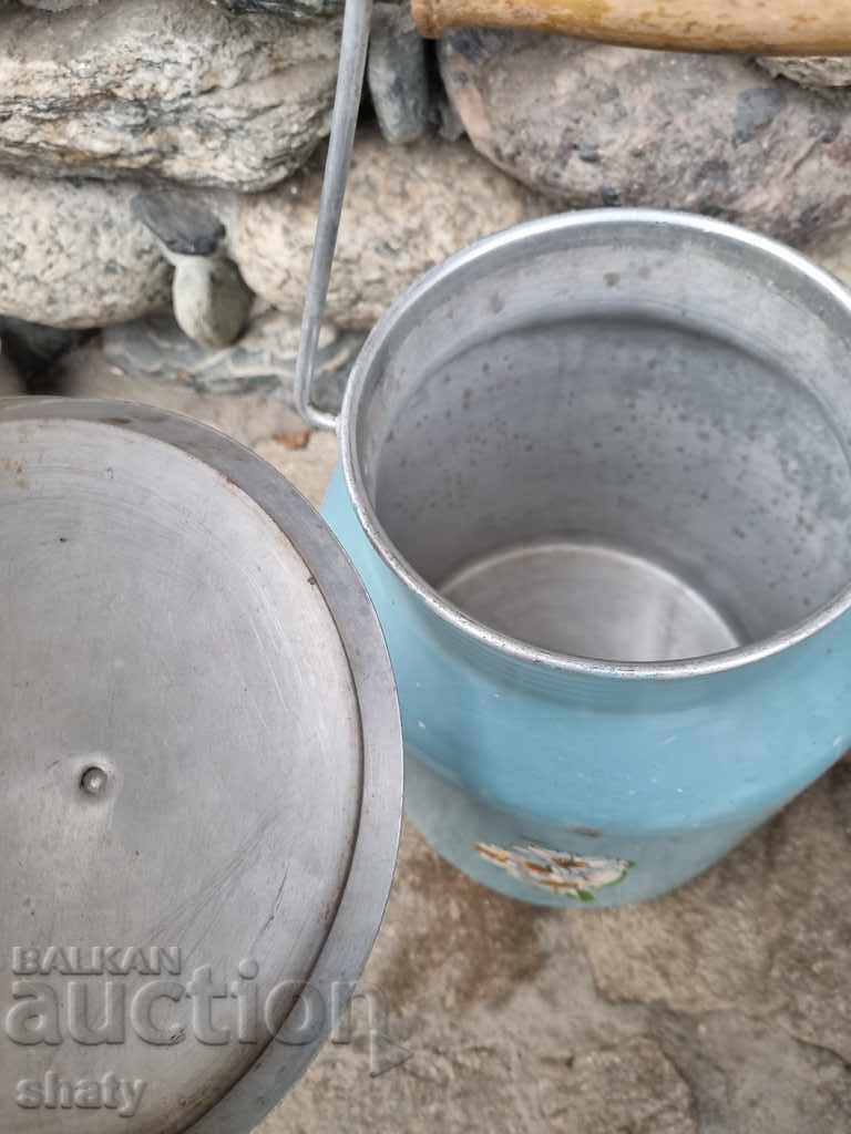 Old aluminum milk container. - 5 Old aluminum milk container. - 5