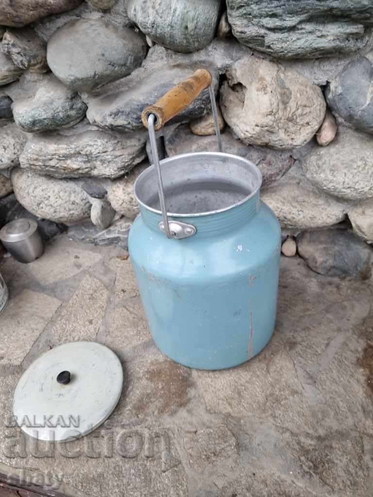 Old aluminum milk container. - 6 Old aluminum milk container. - 6