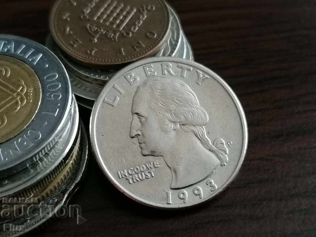 Coin - USA - 1/4 (quarter) dollar 1993 with price 1.95 BGN | € 1.00 Coin - USA - 1/4 (quarter) dollar 1993 with price 1.95 BGN | € 1.00