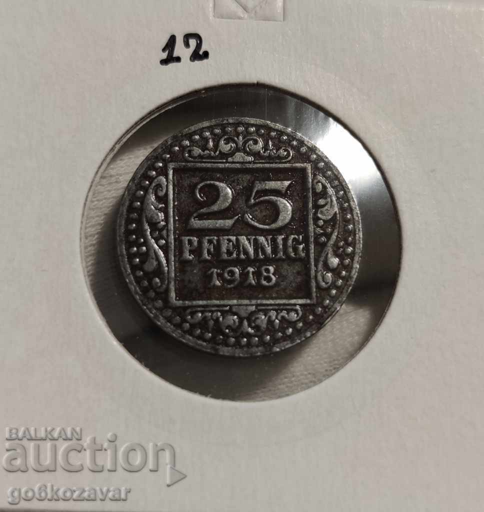 Γερμανία-Nodgeld 25 Pfennig 1918