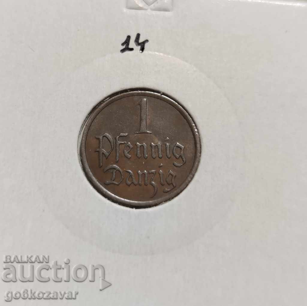 Germania-Danzig 1 Pfennig 1937 RAR !