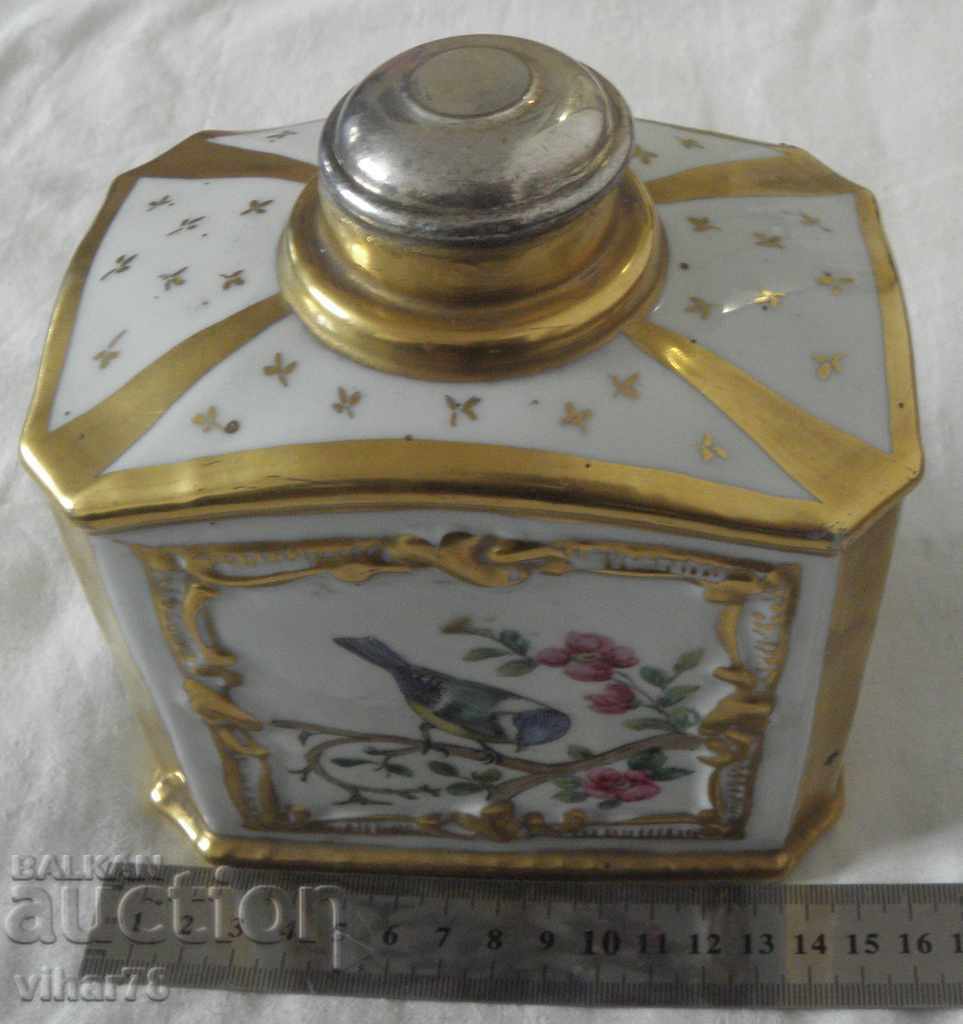 Old porcelain tea box - 6 Old porcelain tea box - 6
