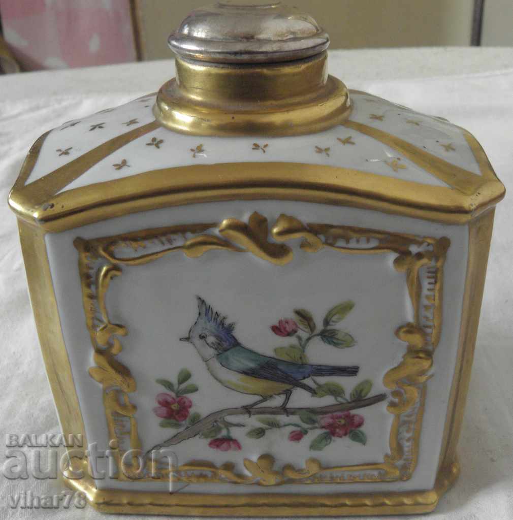 Old porcelain tea box