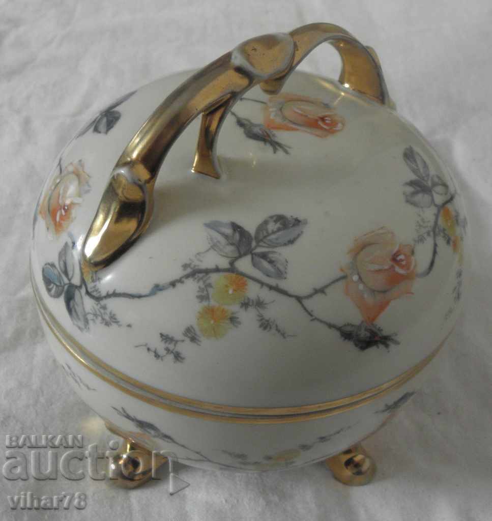 Old porcelain candy box - 6