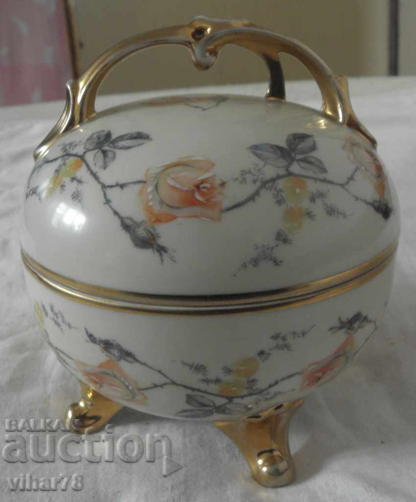 Old porcelain candy box
